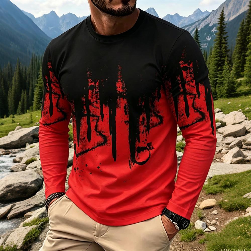 Men's Gradient Ink Splash Long - Mens Fashion Top reseña y precio